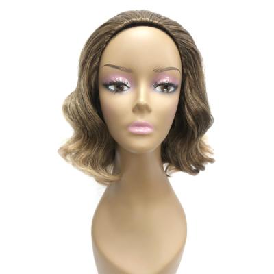 China New Arrivals Short Natural Wig Half Body Wave Wig Synthetic Machine Made Shoulder Length Short Wig Ocean Wigs For Black Woman for sale