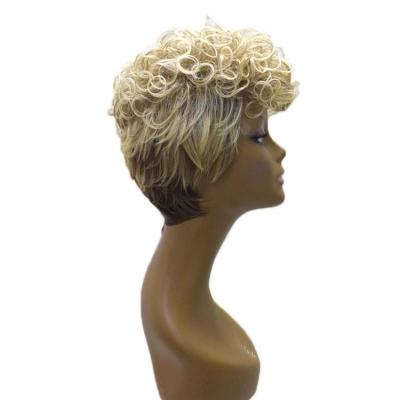 China Hair Wigs With Short Loose Body Bob Messy Bangs Fringe Synthetic Curly Pixie Cut Bangs Curl Wigs Machine Made Africa Color Women Bangs New Arrivals for sale