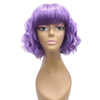 China Body Wave New Arrivals Wholesale Cheap Natural Body Wave Synthetic Fiber Messy Hair Loose Curly Neat Bangs Machine Made Fringe Lolita Wig for sale