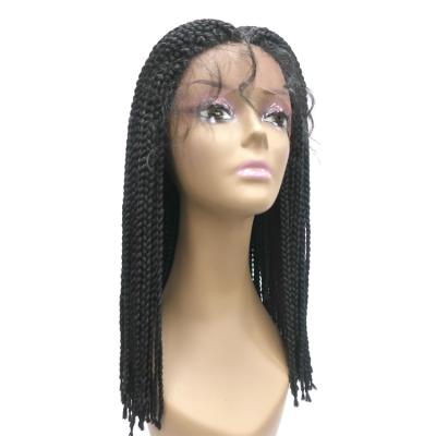 China Wholesale 2021 HD Knotless Box Braid Wig Novelties Synthetic Wig Lace Front Glueless Braided Box Braiding Wig for sale