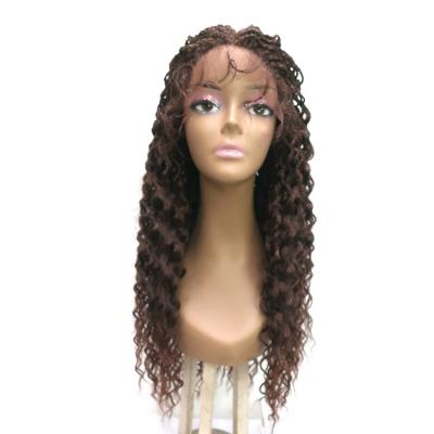 China Marlian Braided Wigs Novelties Twist Futura Black Women Cornrows Premium Synthetic Braid Wig Curly African Wave Hd Lace Up Jumbo Kinky Box Braided Wigs for sale