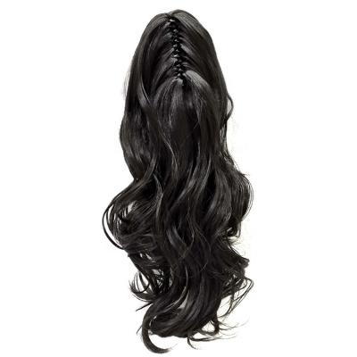 China Body Color Women New Arrivals Natural Wavy Hair Extension Jaw Claw Synthetic Drawstring Ponytail Clip In Wig Wave Claw Clip Ponytail for sale