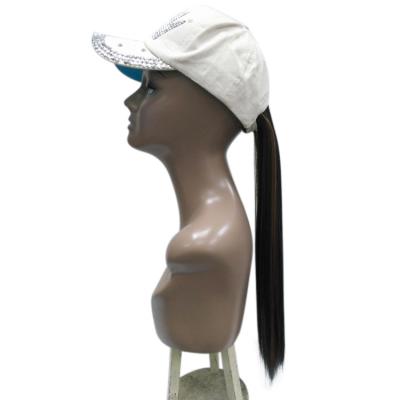 China Hot Selling New Arrivals Long Straight Wig Cap Natural Color Synthetic Wig Caps For Black Women Baseball Caps Cheap Wig for sale