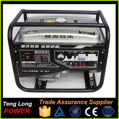 China Small generator supply Electric Power Chongqing tenglong AC AVR three phase gas / gasoline generator 7kw gasoline generator for sale