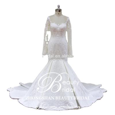 China XF17060 Hot Sale Anti-Static Long Sleeve Mermaid Wedding Dress Classic Wedding Dress for sale