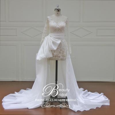 China Gorgeous breathable special custom made wedding dress with satin&veil fabric wedding dress for sale