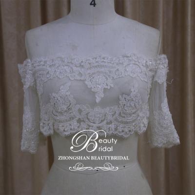 China Beautiful modern beaded wedding jackets for sale