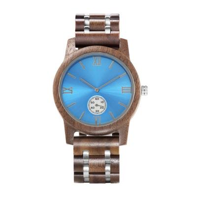 China Custom Wooden Wood Two Tone Wood Band Bamboo Watch Stainless Steel Water Resistant Watch for sale