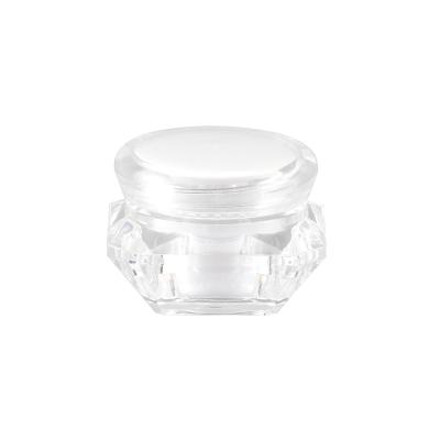 China Personal Storage Diamond Shaped Transparent Plastic Small Capacity Jar 5g Skin Care Product Packaging Cosmetic Jar for sale