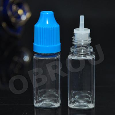 China Wholesale 5ml 10ml 15ml 20ml vapor e juice pet chemical liquid square plastic dropper bottle with CSC cap for sale