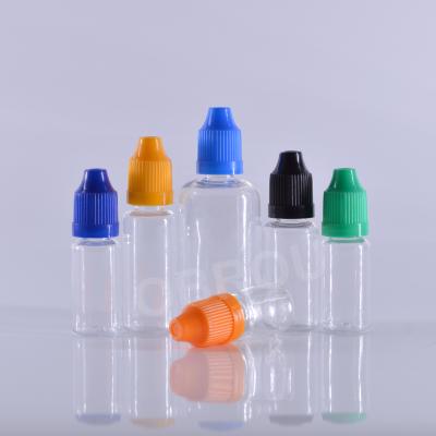 China Wholesale Empty PET Medicine Plastic 10ml 15ml 20ml 30ml Dropper Bottles E Liquid Bottle With Cap Child Safe for sale