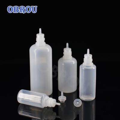 China E Chemical Liquid Dropper Bottle Round Semi Transparent HDPE Plastic Eye Drop Bottle With Child Safe Cap for sale