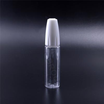 China 10ml 15ml Clear Metal PET Light Spout E Liquid Oil Bottle Liquid Bottle With Screw Cap for sale