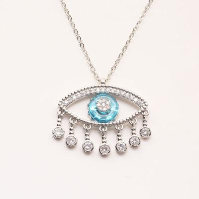 China Big Crystal Eye Pendant Zircon Clavicle Fasion CLASSIC Chain Necklace For Women Men Jewelry for sale