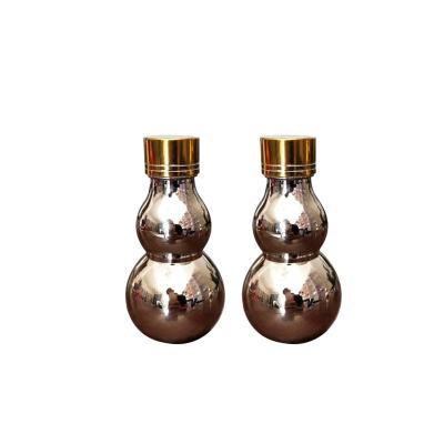 China Personal Care Plating Essential Oil Double Squash Glass Dropper Bottles 30ml 1.7oz for sale