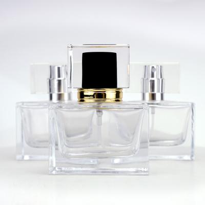 China Personal care square 30ml 50ml 100ml luxury wholesale empty mini perfume oil spary bottle glass for sale