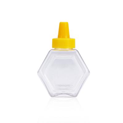 China Household Products 360ml 500g Hexagonal Honey PET Plastic Bottle With Dropper ,Unique Design 500g Honey Contain Plastic Bottle for sale