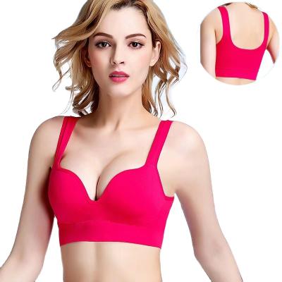 China Antibacterial Rimless Running Sports Bra Breathable 3D Cup Yoga Tank Sleep Sports Underwear Gathering Vest for sale