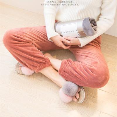 China Women Fair Antibacterial Coral Velvet Cloth Winter Casual Warm Pants Thicker Home Warm Gaiters for sale