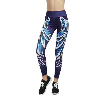 China High Waist Yoga Pants Angel Wings Printing Yoga Leggings Antibacterial Hip Lift From Europe and the United States for sale