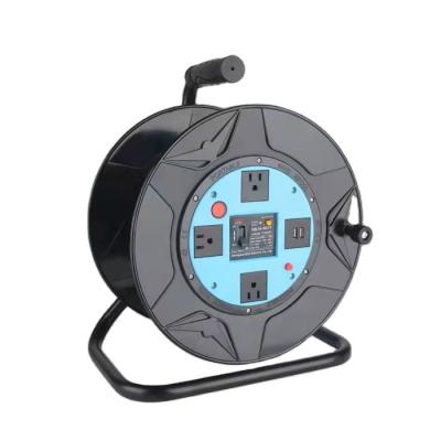 China American Home Appliance Standard 3 Outlets 1 USB Outlets Extension Cord Reel Custom Retractable Backing for sale