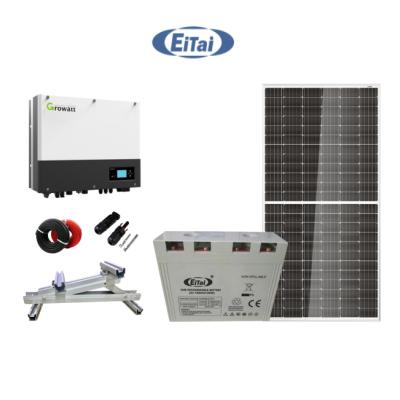 China EITAI Solar System 3KW 4KW 5KW 10KW Single Phase Growatt Full Hybrid Home Systems for sale