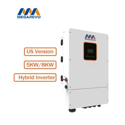 China Megarevo Inverter 5kw 8000w Solar System 48v Low Voltage Battery Hybrid Solar Inverter 5kw 6kw 7.6kw 8kw with UL 430x710x210mm for sale