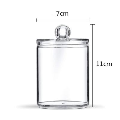 China Sustainable Premium Quality Acrylic Qtip Holder Apothecary Jars Bathroom Vanity Organizer Canister for Qtips Cotton Swabs Cotton Balls for sale