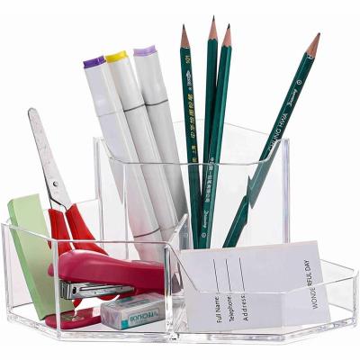 China Pen Holder Acrylic transparent pen holder about creative student pencil case sundry dormitory desktop sorting storage container for sale