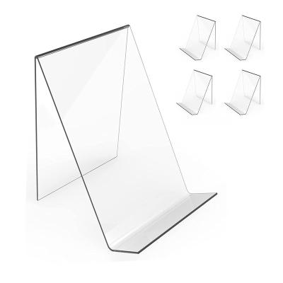 China Plastic Clear Acrylic Book Display Stand Large Transparent Book Display Stand for Book Magazine Comic Easel Phone Tablet Holder for sale