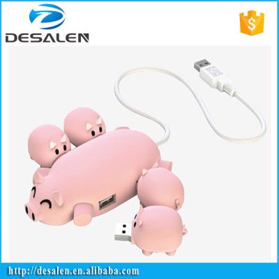 China Lovely Pig Design High Speed ​​Usb Hub Hog Form 4 Ports Usb 2.0 Hub Driver for sale