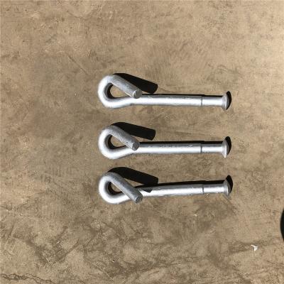 China Pigtail Eye Bolt Carbon Steel Galvanized Hook Bolt For Electric Power Fittings for sale