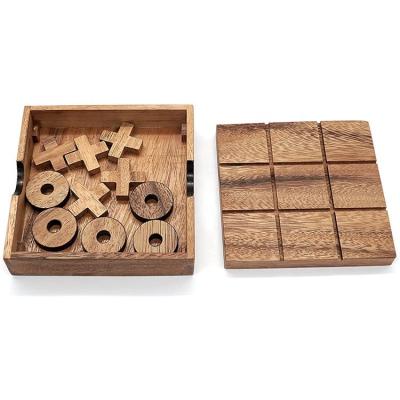 China Wooden Wooden Board Game Table Toy Tic Tac Toe Game For Kids Room Decor Tables XXOO Family Decorative Pieces for sale