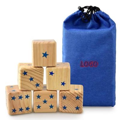 China New Zealand Pine Wood Waterproof Giant 3.5 Inch Dice Wooden Game Set Yard Game With Carry Bag for sale