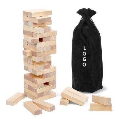 China Toy Amazon Hot Selling Building Blocks Educational Wooden Stacking Tower Construction Collapsing Tower for sale