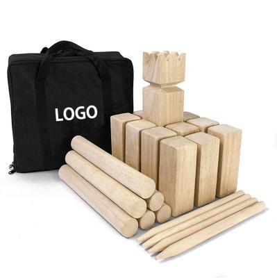 China Kubb Rubber Wood Premium Rubber Play Wooden Outdoor Throwing Game With Carrying Case for sale