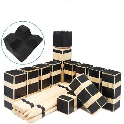 China Outdoor Game Creative Design Throwing Wooden Hardwood Number Kubb Game Bonus Set Throwing for sale