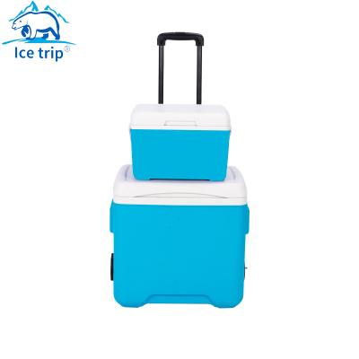 China Blue Ice Chest Waterproof Cool Food Insulated Ice Box Travel Camping Beach Picnic Ice Box Cooler Box for sale