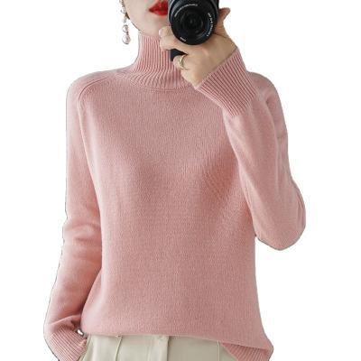 China Anti-wrinkle tortoise neck sweater women shirt autumn and winter pullover all-match loose-fitting long-sleeved cardigan for sale