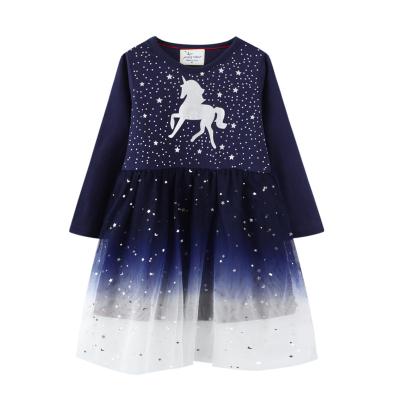 China Anti-wrinkle girls clothes new princess Dresses Flying Sleeve summer kids dress Unicorn Party Girls Dresses Children's clothing 3-8Y for sale