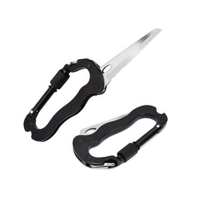 China Outdoor Multi Tool Stainless Steel Carabiner Knife Custom Stainless Steel Carabiner With Screwdriver for sale