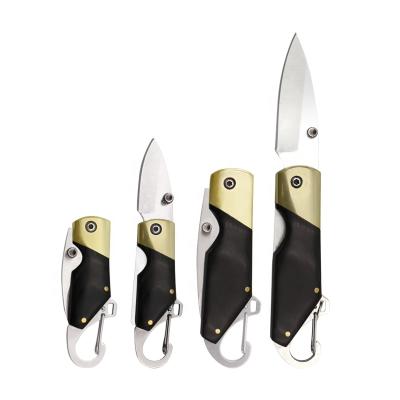 China High Quality Non-variable Pakka Wood Handle Pocket Knives Key Chain Survival Knife Outdoor Mini Folding With Hanger for sale