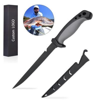 China Inch Knob Stainless Steel Fix Blade Professional Fishing Knife Hunting Tool Knife Net For Outdoor for sale