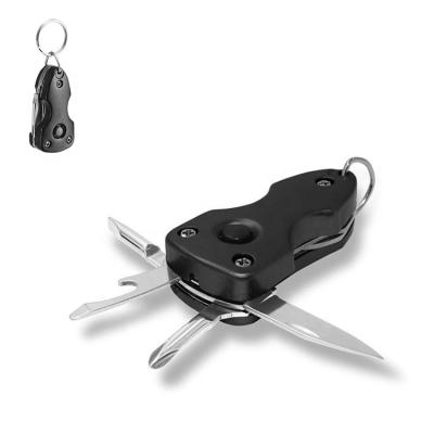 China Non-variable 7 in 1 Multitool Master Chain Knife Folding Multi Useful Keychain with LED Flashlight Bottle Opener Knife Screwdriver for sale