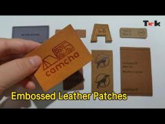 Hot Stamping Embossed Leather Patches Straight Cut Resilient For Jeans