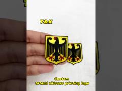 Custom silicone heat transfer logo customizable 3d silicon heat transfer logo Soft silicone logo for