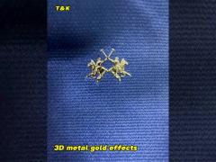 Customized 3D metal gold effects for clothes labels
