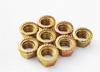 China Hex Head Locking Flange Nut Plain Finish , Industrial M6-M48 Hex Head Flange Nut for sale