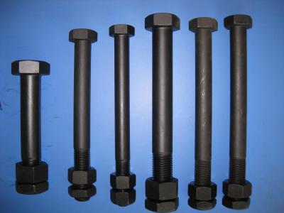 China Black Painted Low Carbon Steel Bolts DIN 931 High Strength For Sealing for sale