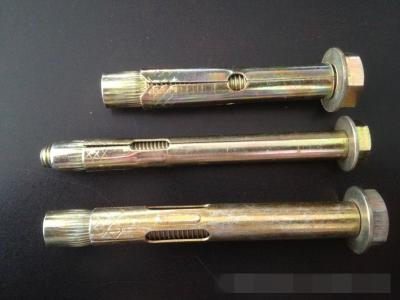 China Heavy Duty Sleeve Anchor Bolts Yellow Galvanized Painted ISO 9001 Approved for sale